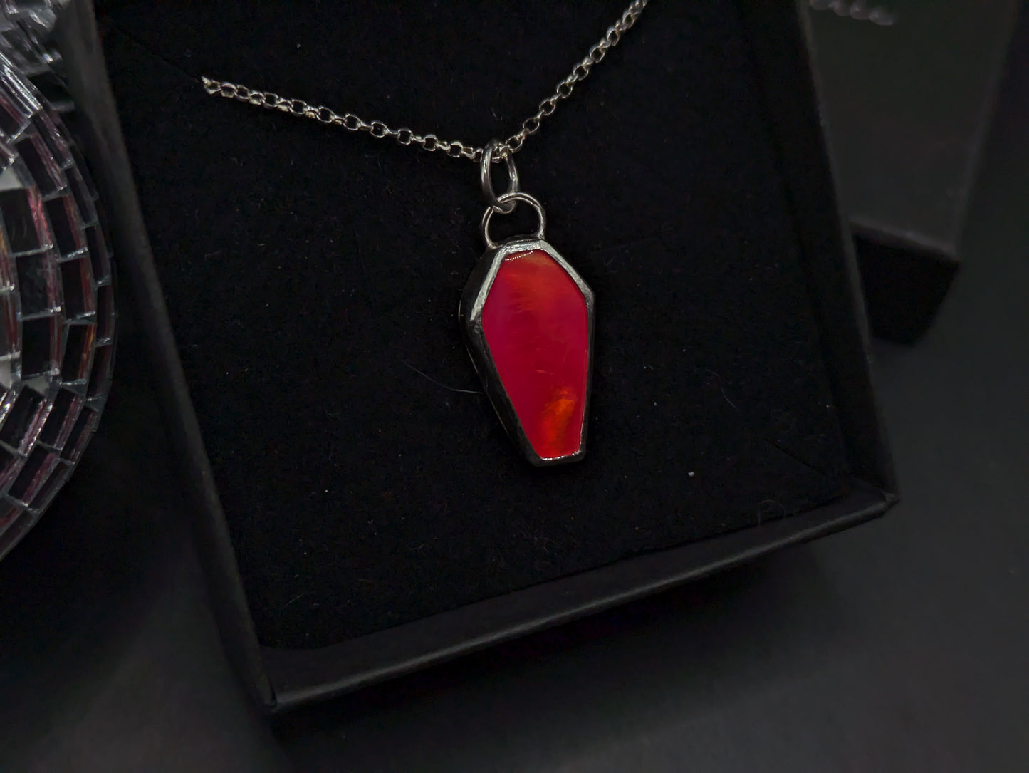 Bright Aurora Opal Coffin Pendant