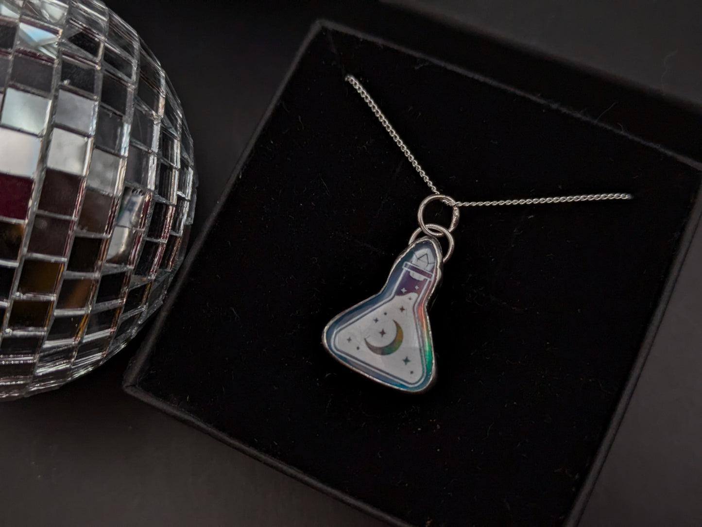 Sterling Silver Aurora Opal Potion Bottle Pendant