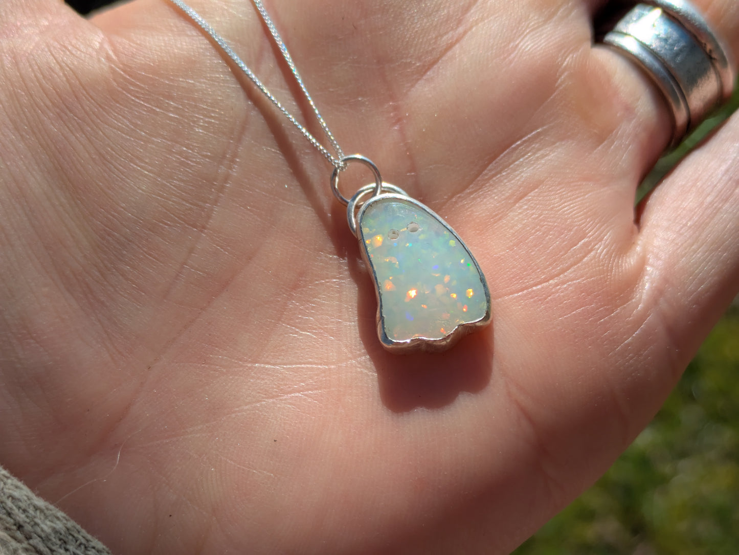 Glitter Opal Ghost Pendant