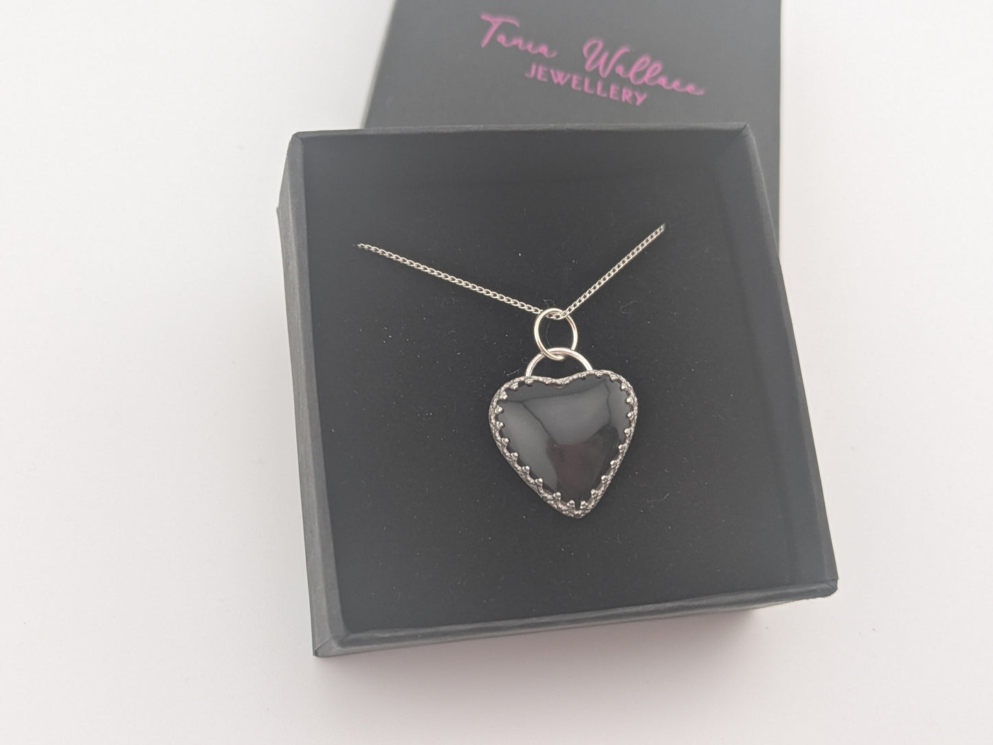 Black and Silver Pool Ball Heart