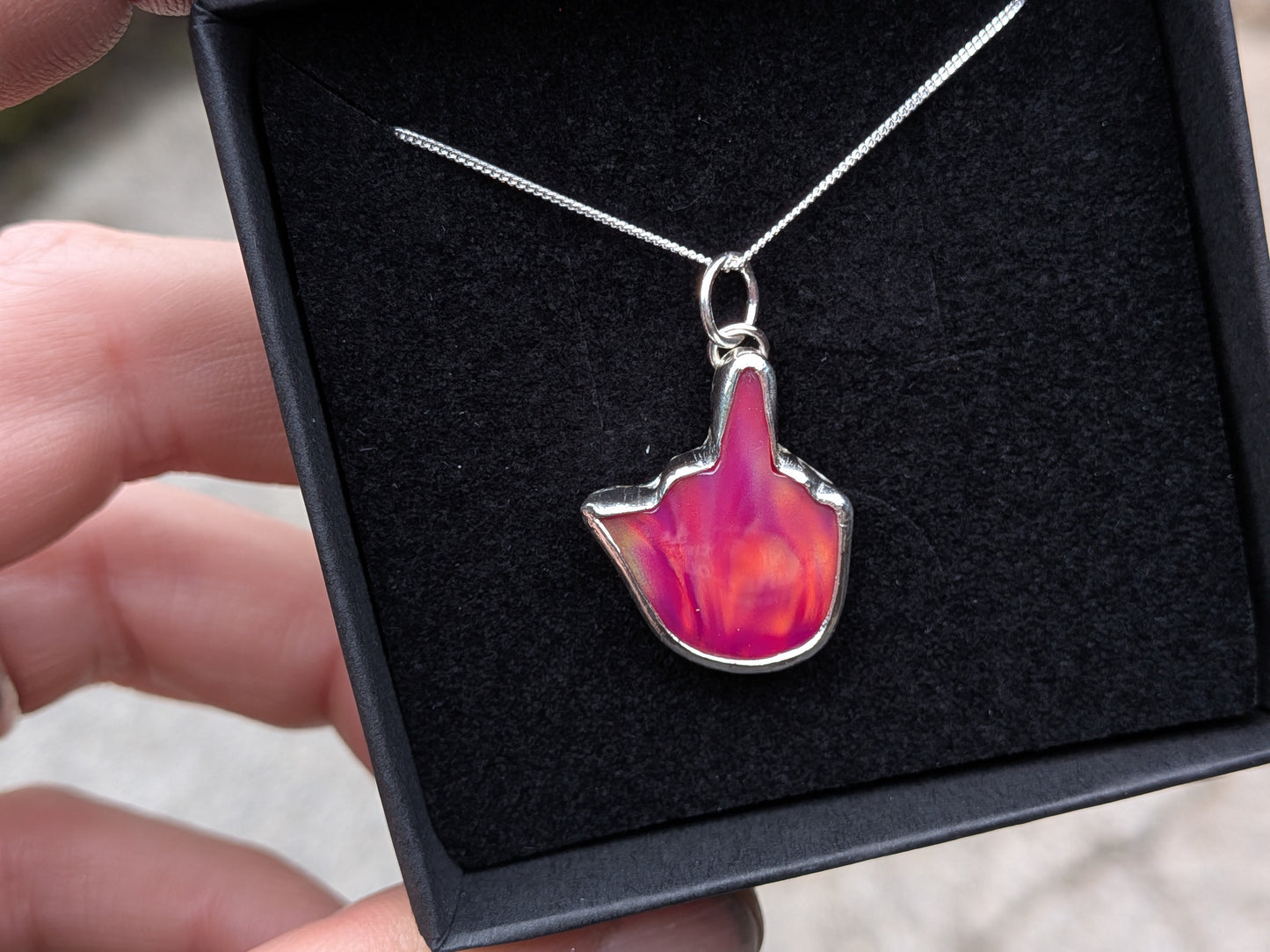 Aurora Opal Middle Finger Pendant