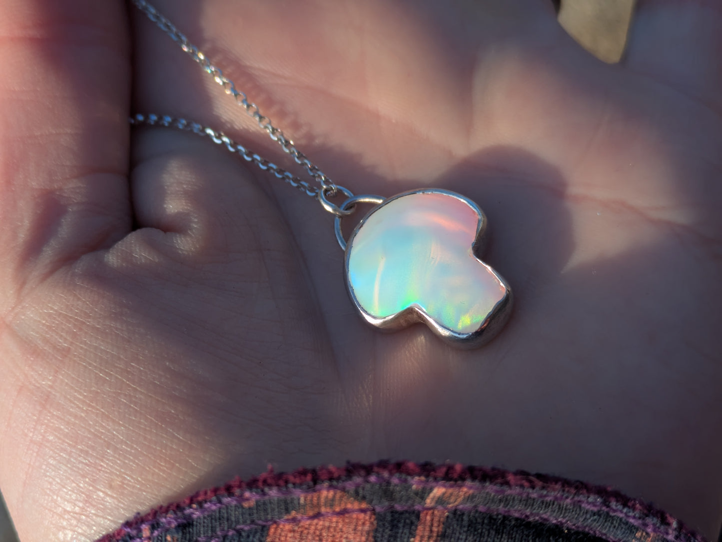 Aurora Opal Toadstool Pendant