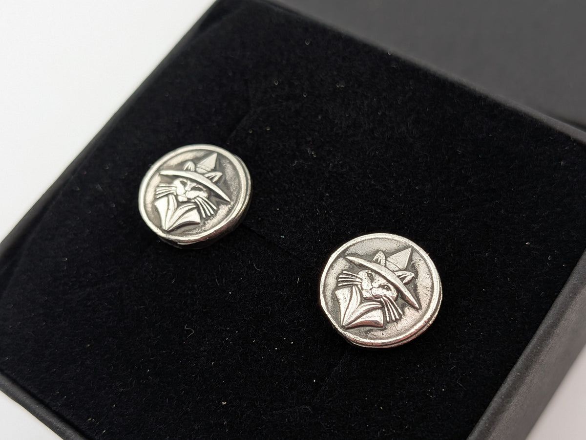 3D Witches Cat Studs
