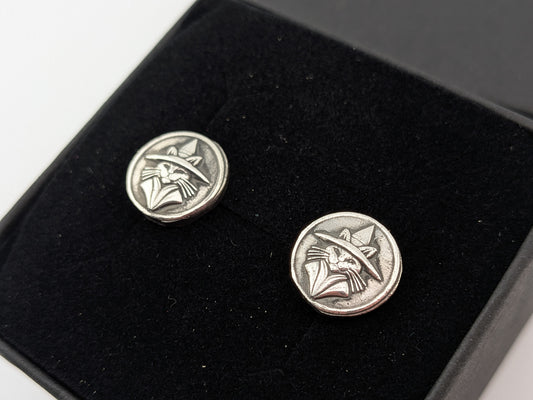 3D Witches Cat Studs