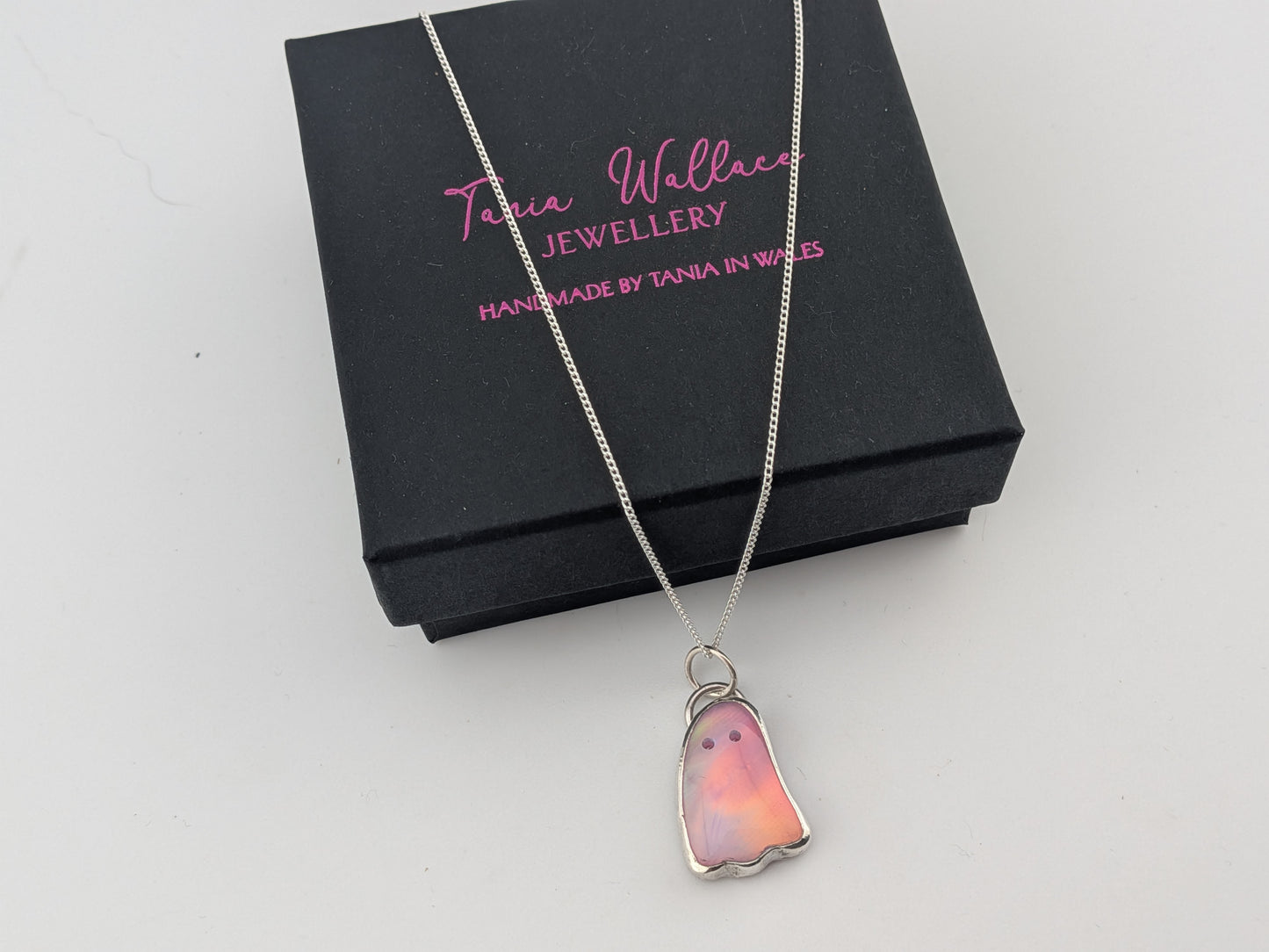 Baby Pink Aurora Opal Ghost Pendant