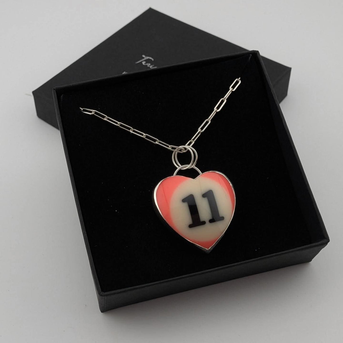 Pink/Orange #11 Pool Ball Pendant