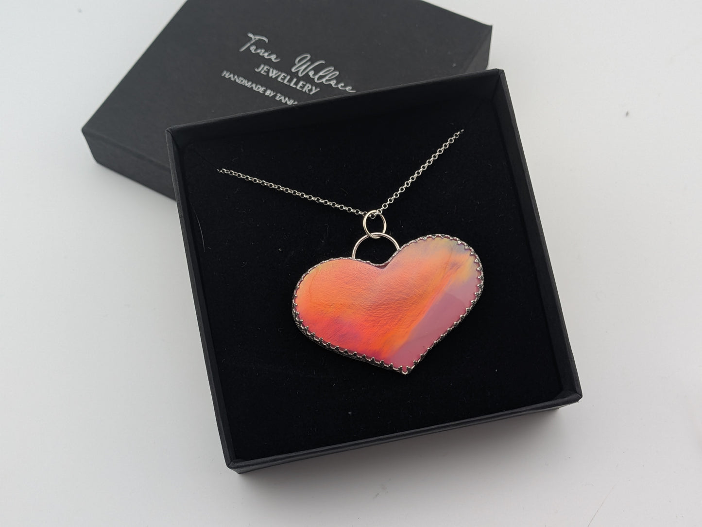 Very Large Aurora Opal Heart Pendant