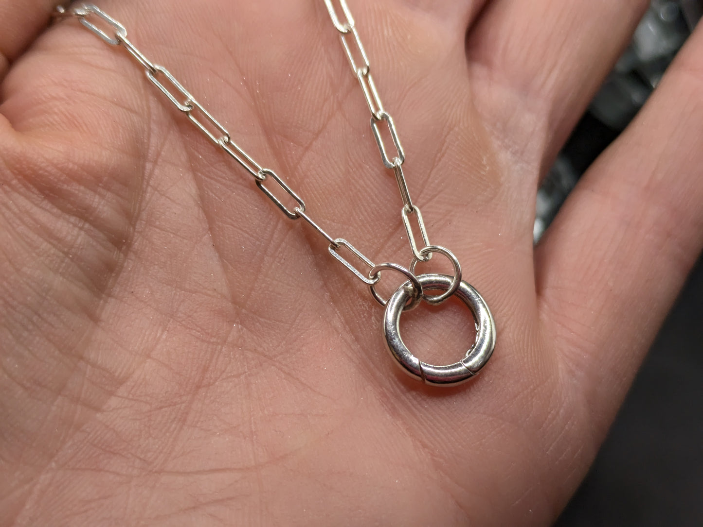 Silver Drawn Chain with Round Clasp