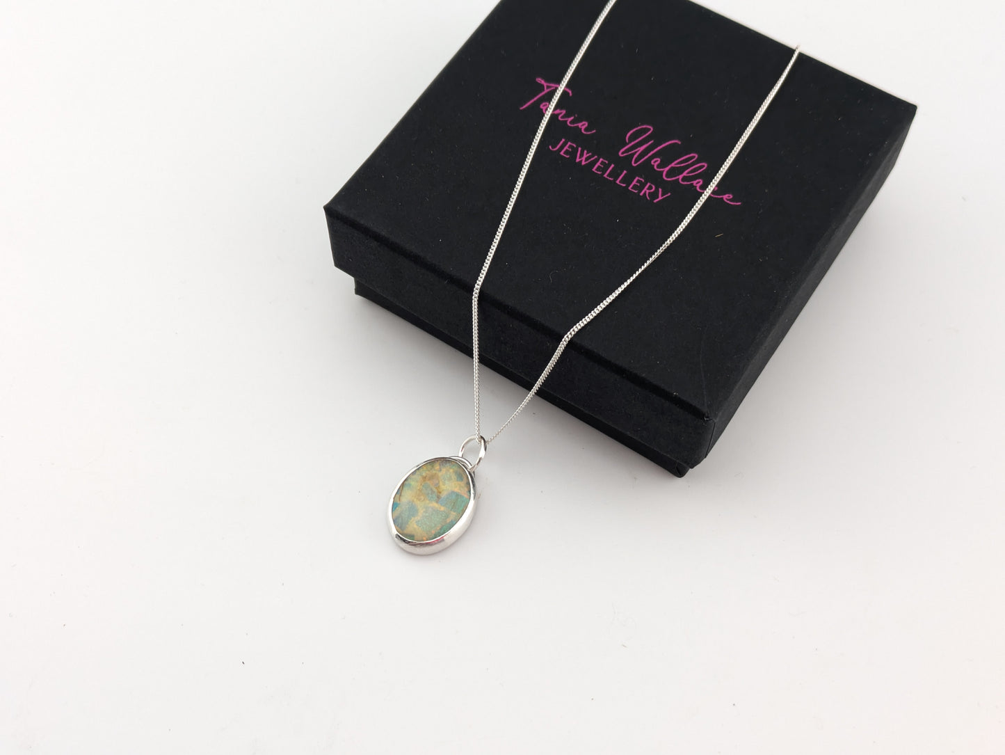 Sterling Opal Oval Pendant