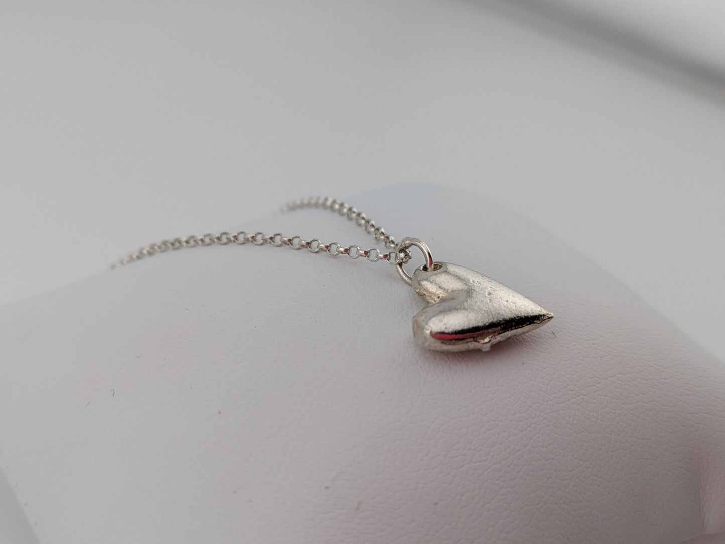 Puffy Sand Cast Heart Pendant