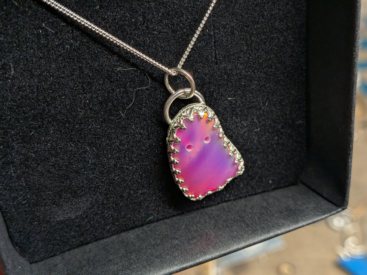 Iridescent Aurora Opal Ghost Pendant