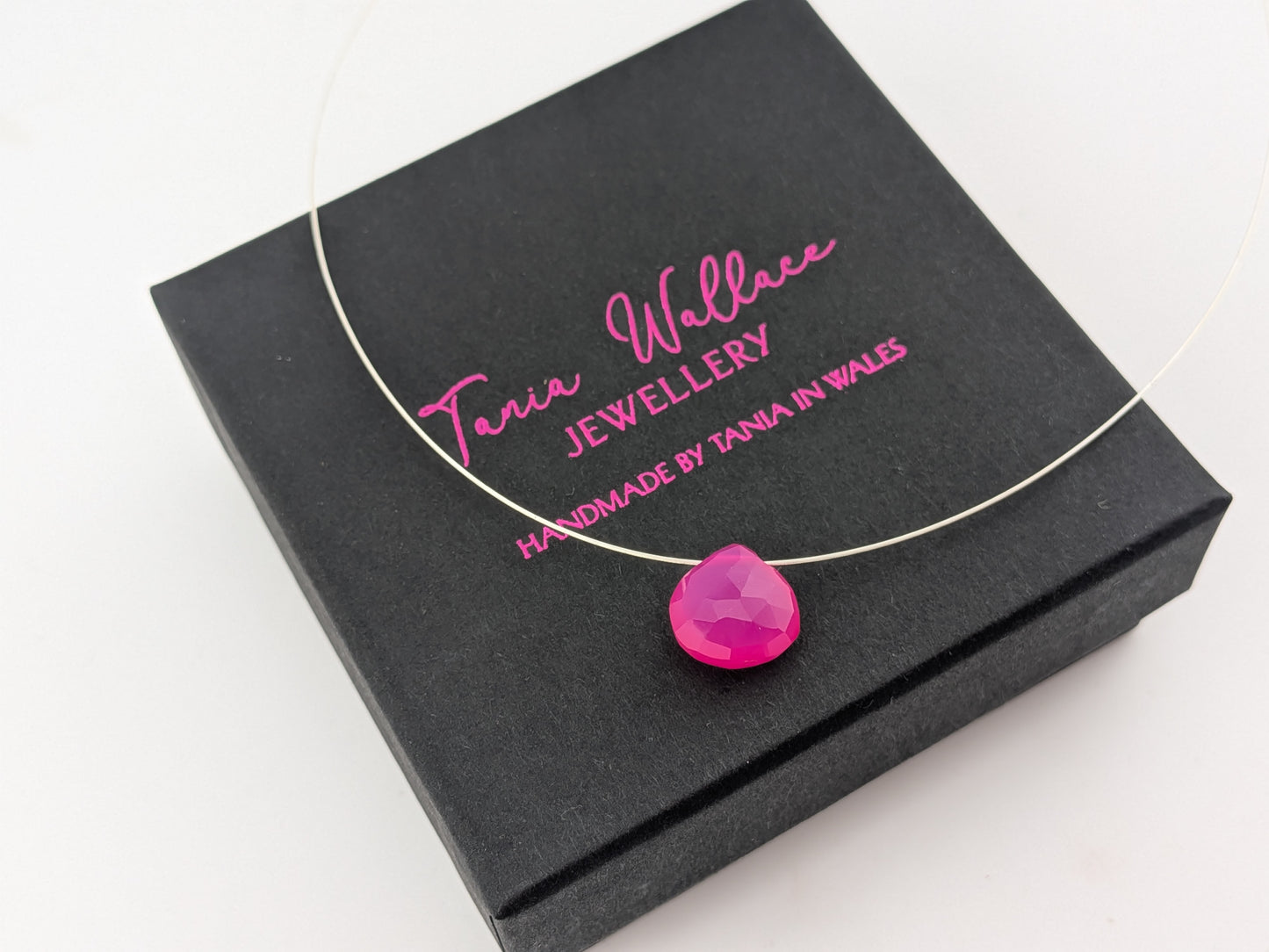 Hot Pink Chalcedony Necklace