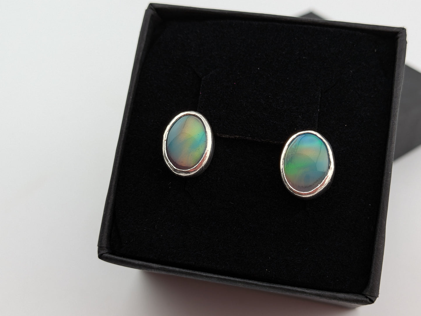 Green Aurora Opal Studs