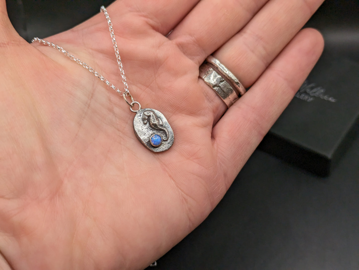 Seahorse and Opal Necklace