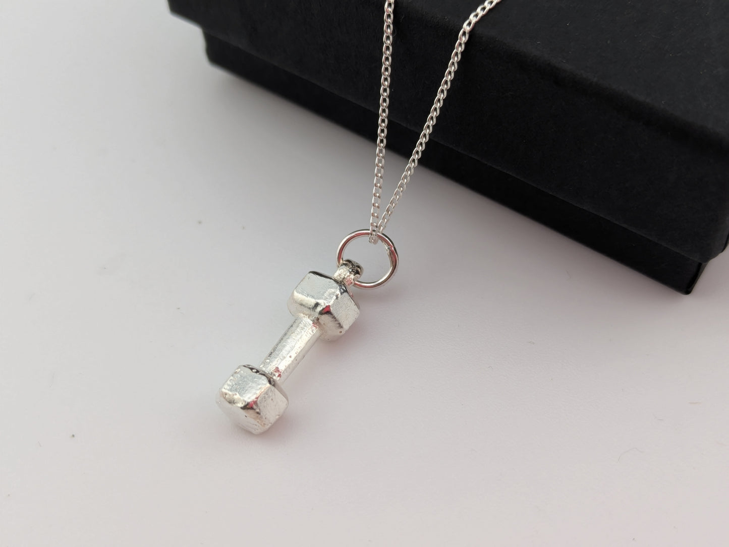 Sterling silver dumbbell necklace