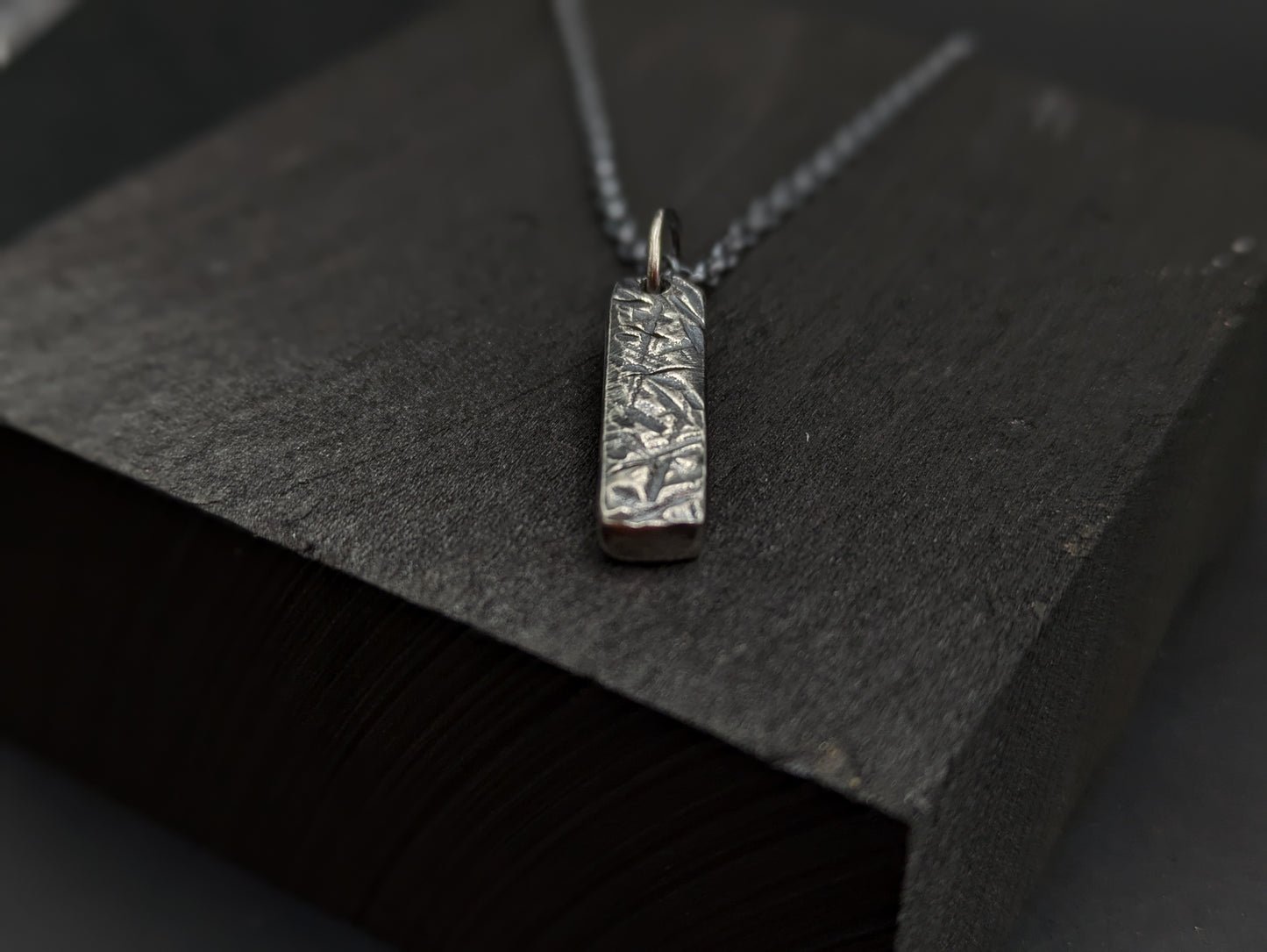 Chunky Textured Bar Pendant