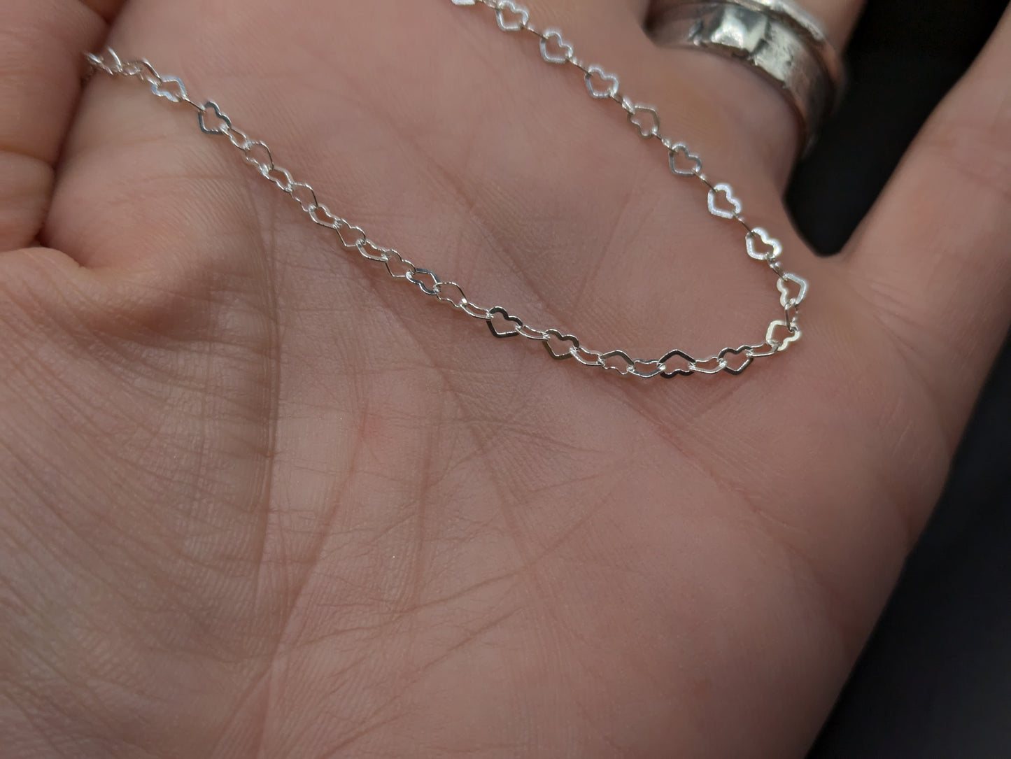 18" Silver Heart Link Chain
