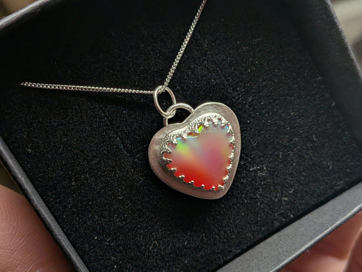 Aurora Opal Heart Pendant