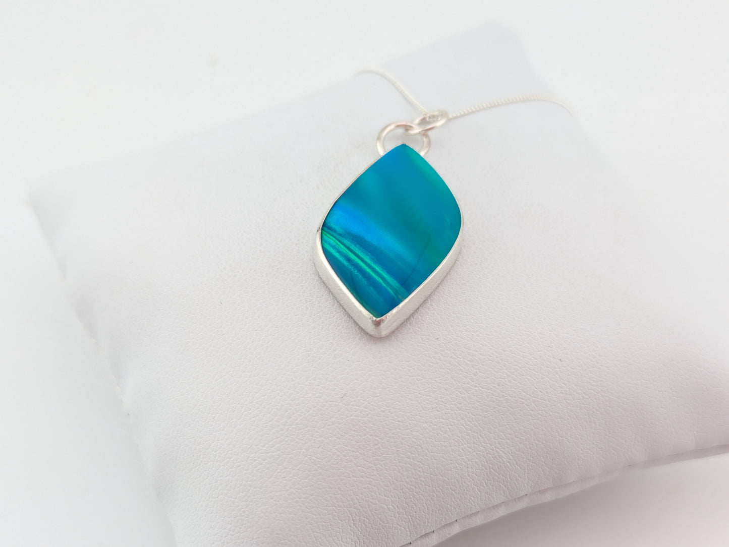 Blue Green Aurora Opal Pendant