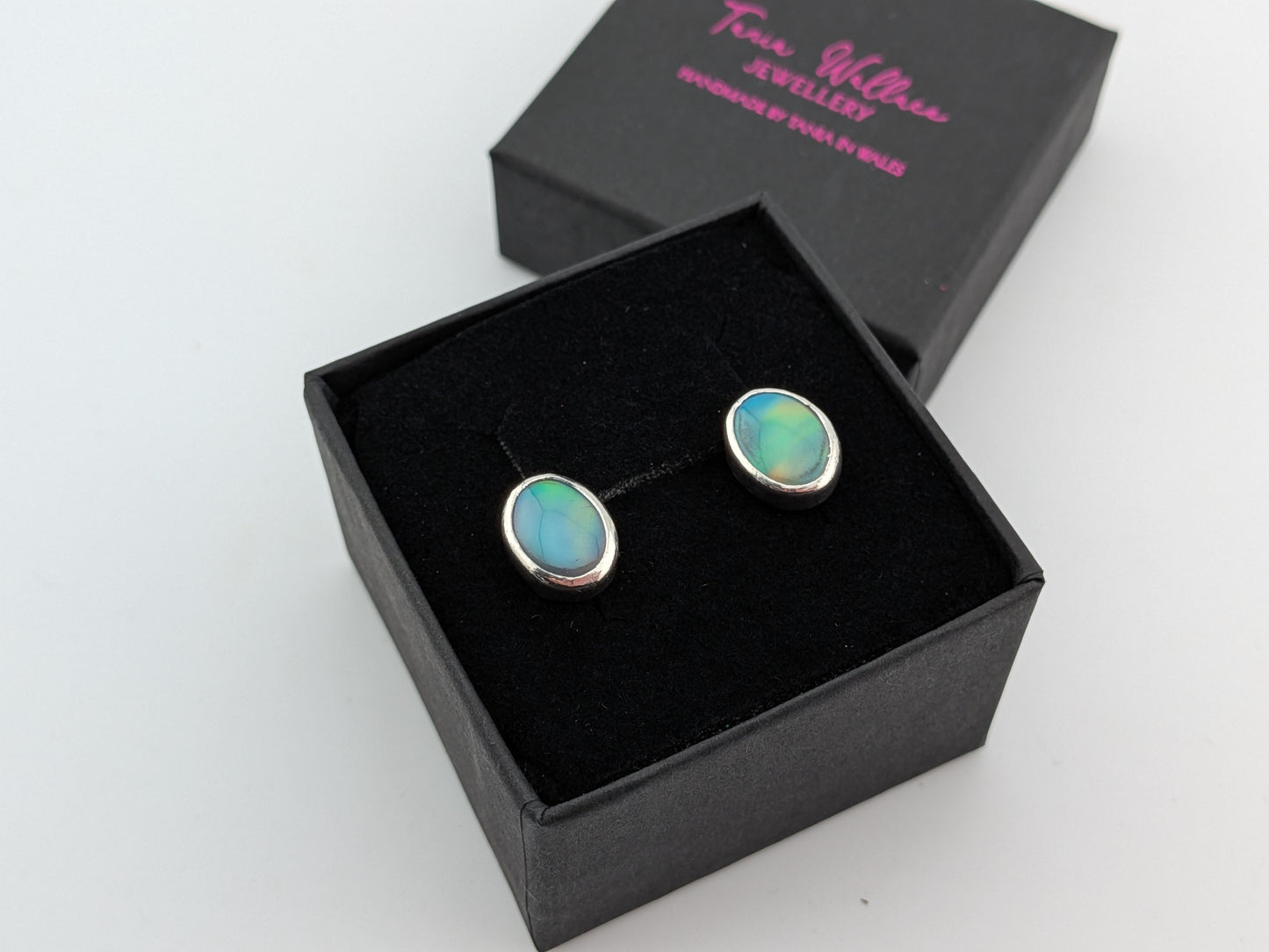 Green Aurora Opal Studs