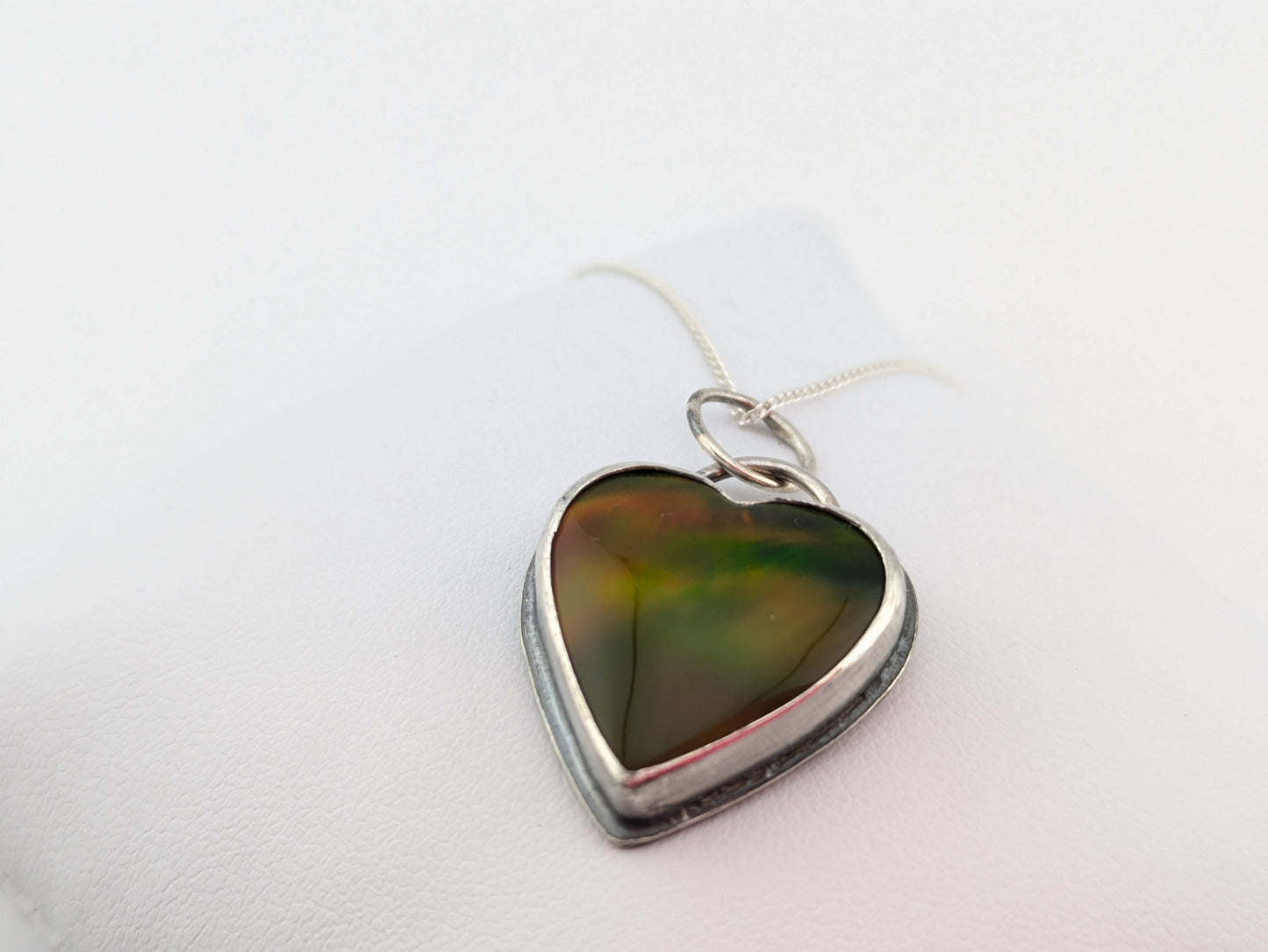 Earthy Aurora Opal Heart Pendant