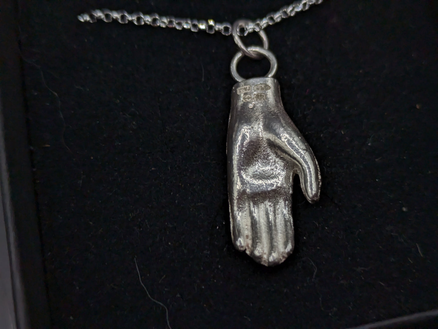 Solid Silver Dolls Hand Pendant