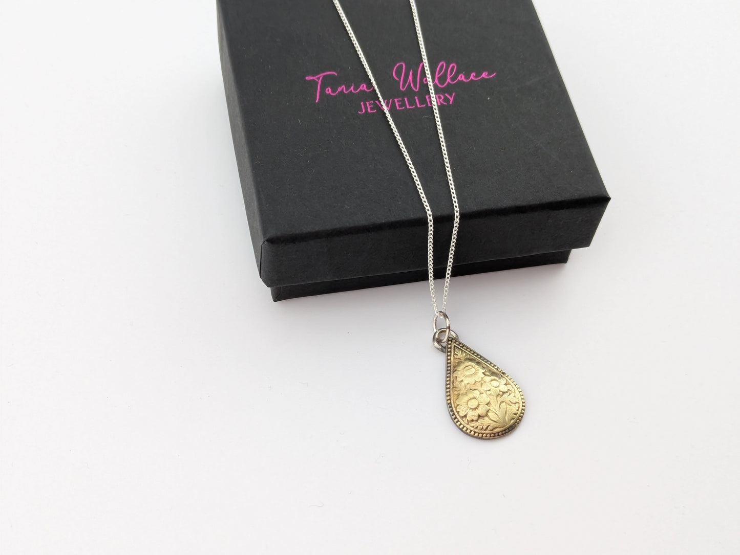 Brass Teardrop Boho Pendant