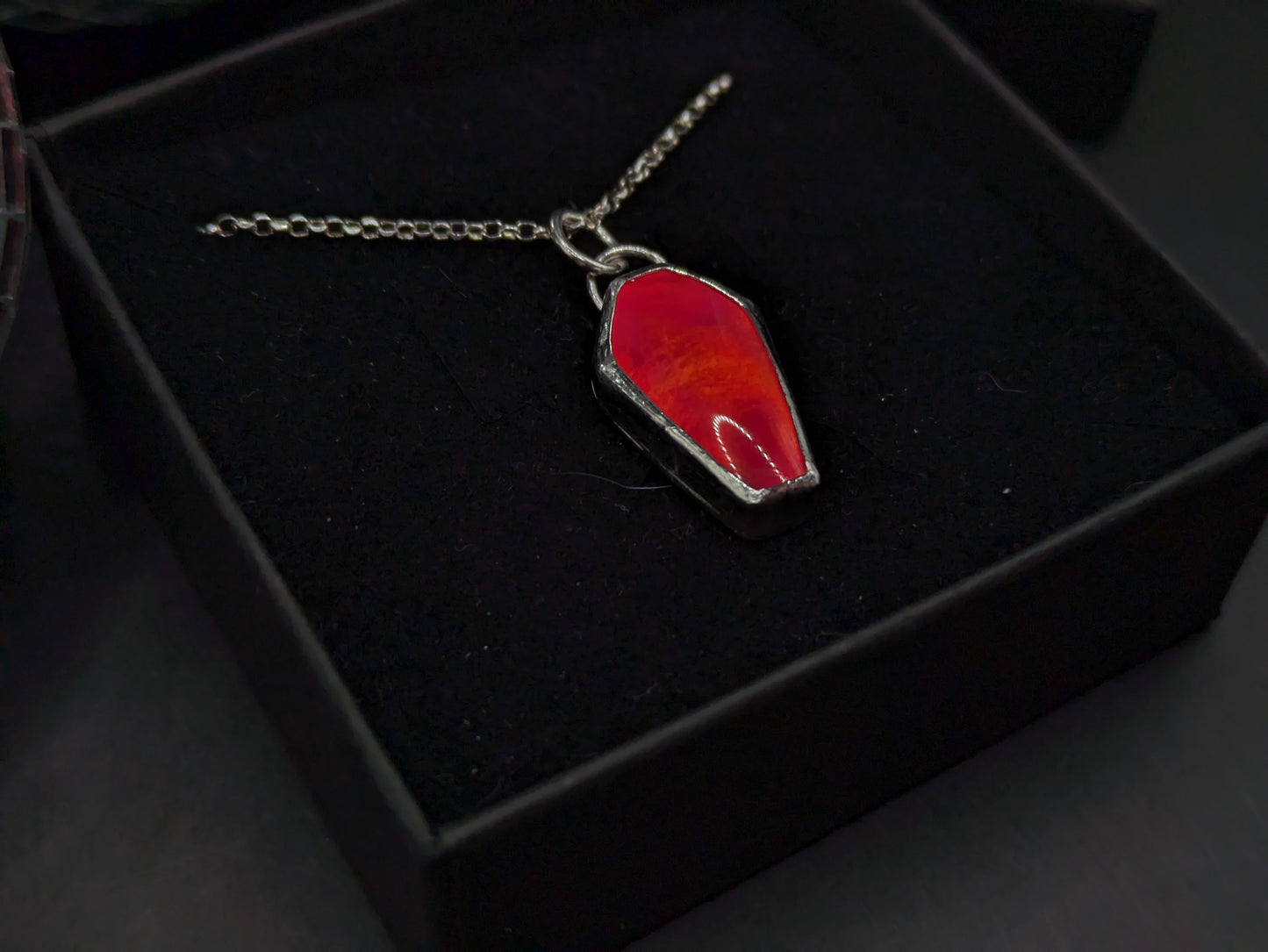 Bright Aurora Opal Coffin Pendant