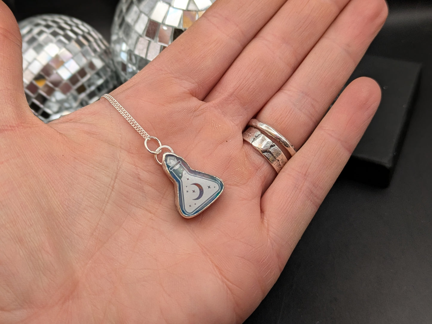 Sterling Silver Aurora Opal Potion Bottle Pendant