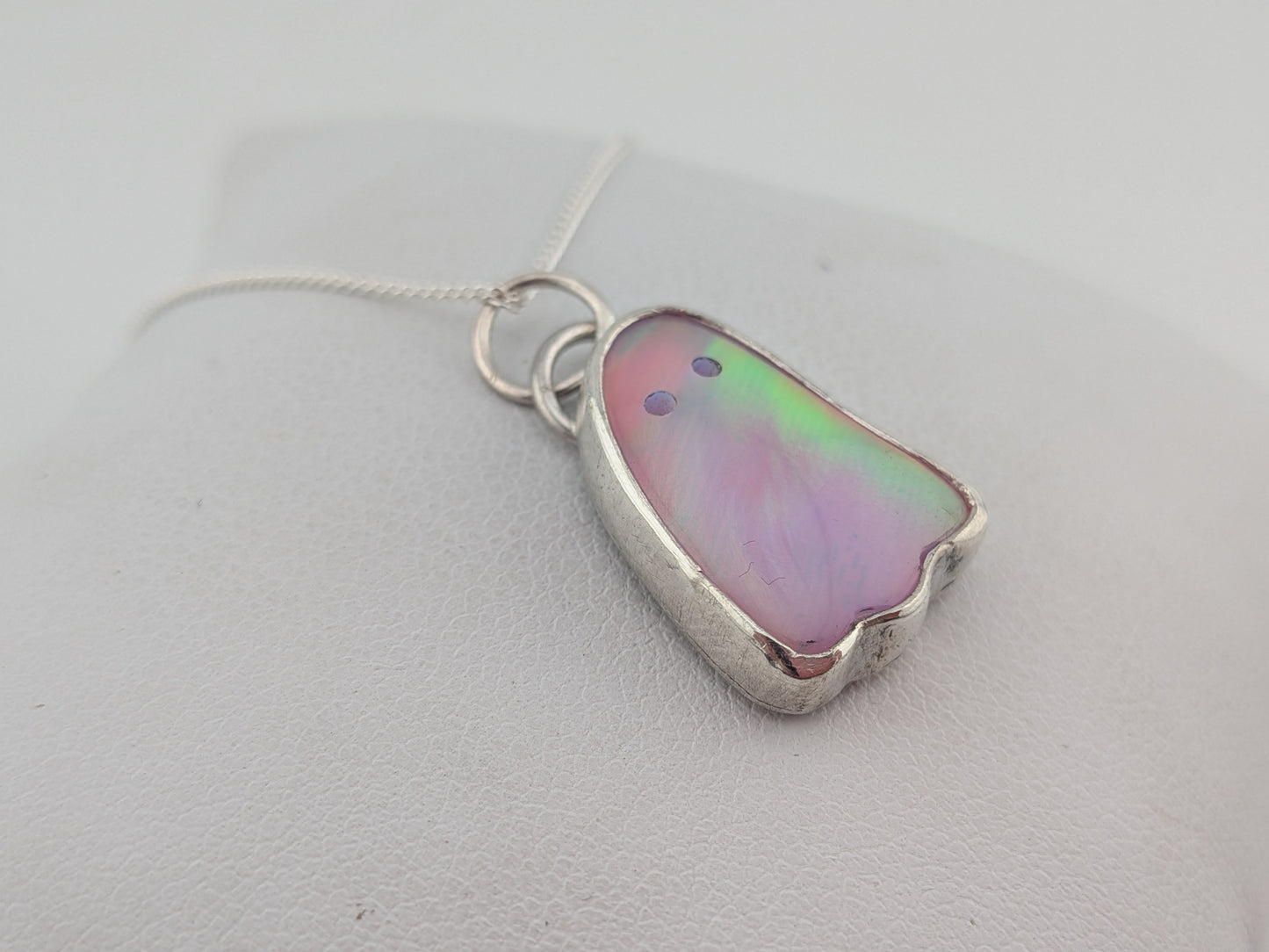 Baby Pink Aurora Opal Ghost Pendant