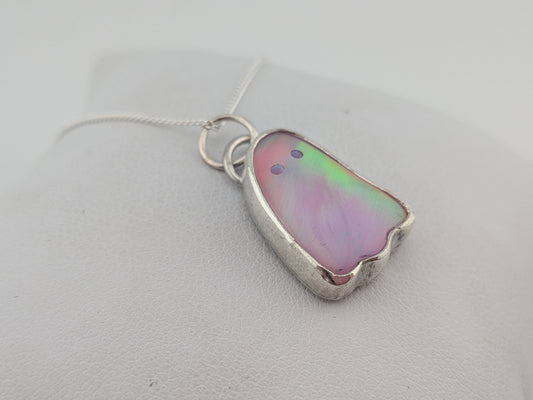 Baby Pink Aurora Opal Ghost Pendant