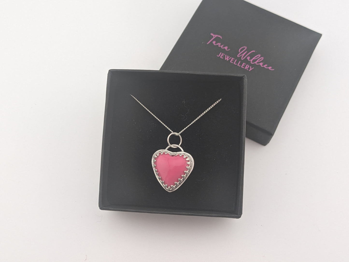 Pink Pool Ball Heart Pendant