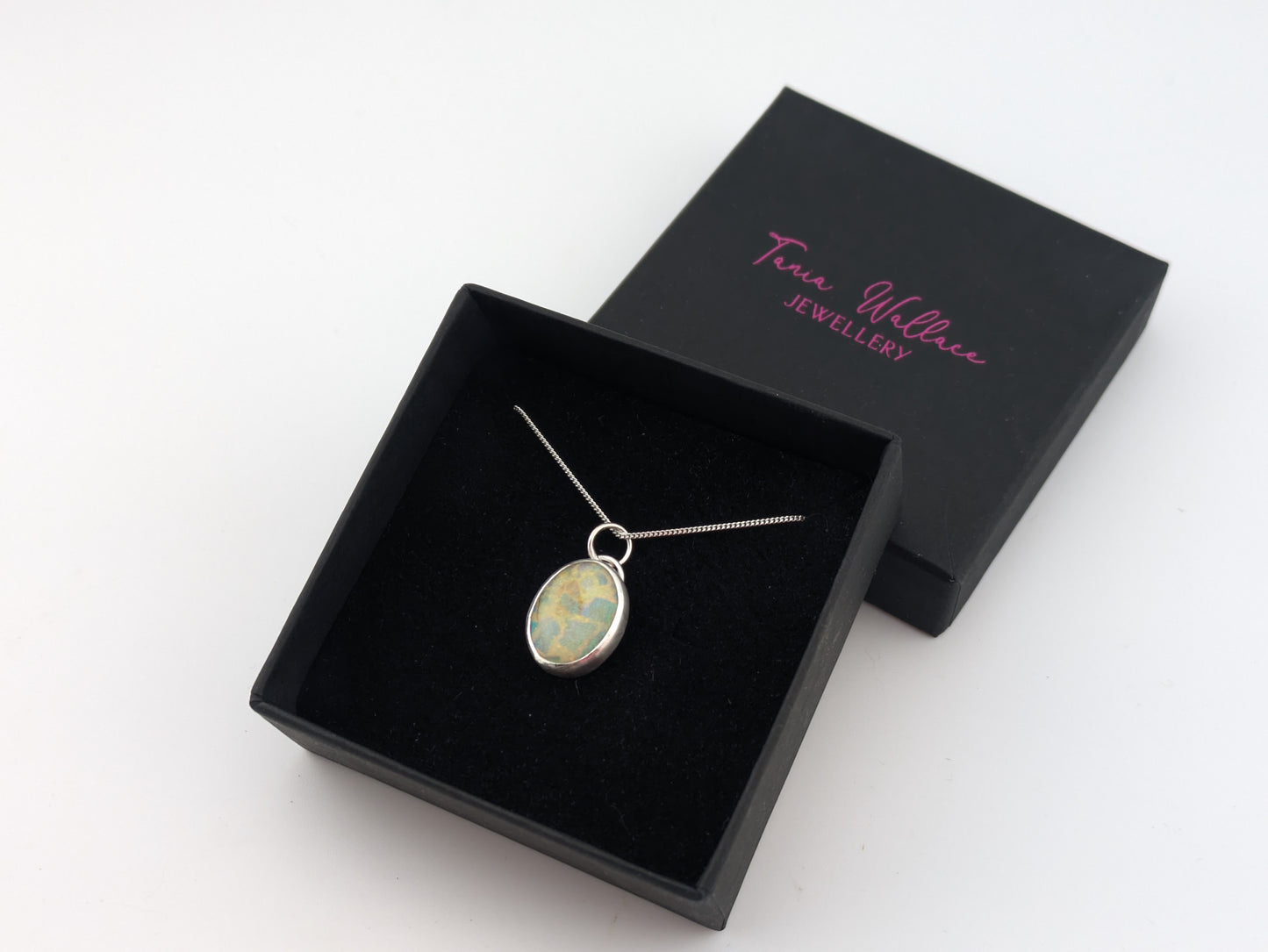 Sterling Opal Oval Pendant