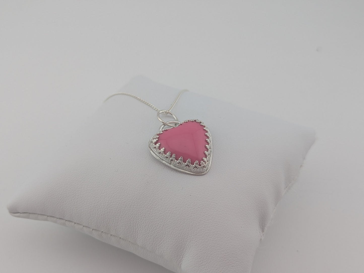 Pink Pool Ball Heart Pendant