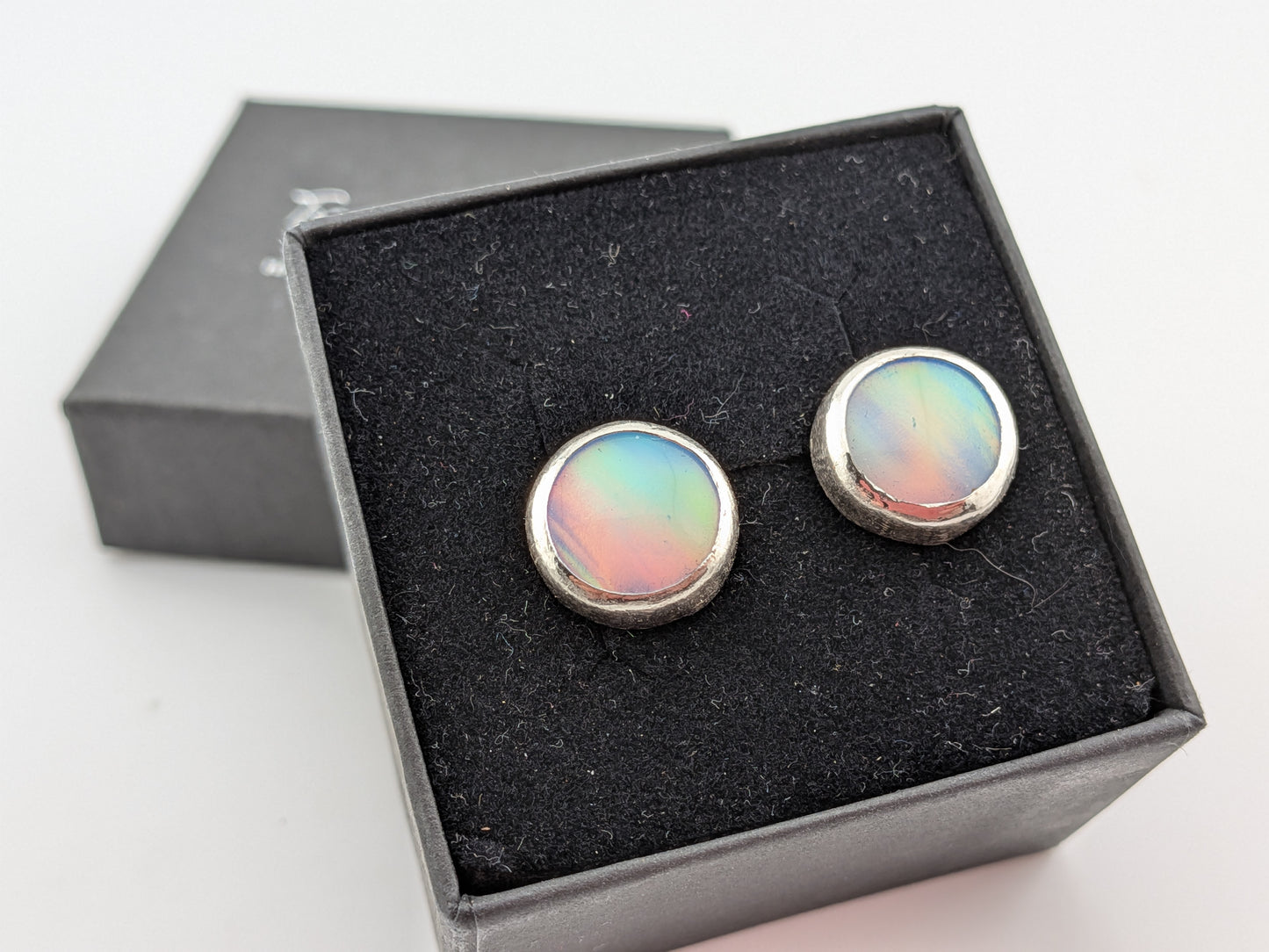 Green Aurora Opal Studs