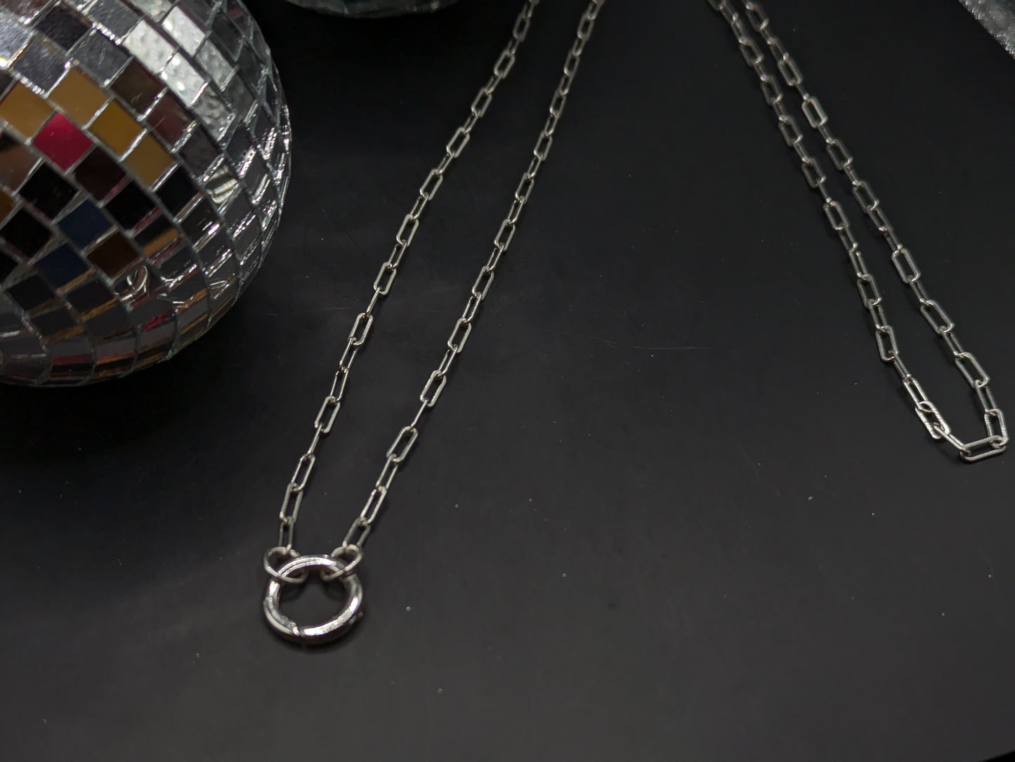 Silver Drawn Chain with Round Clasp