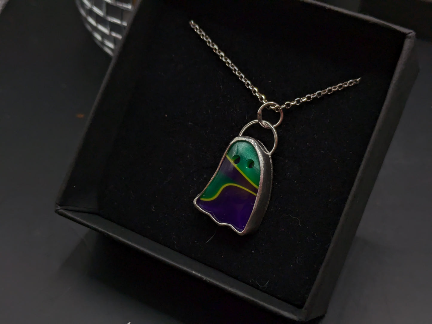 Green and Purple Ghost Pendant