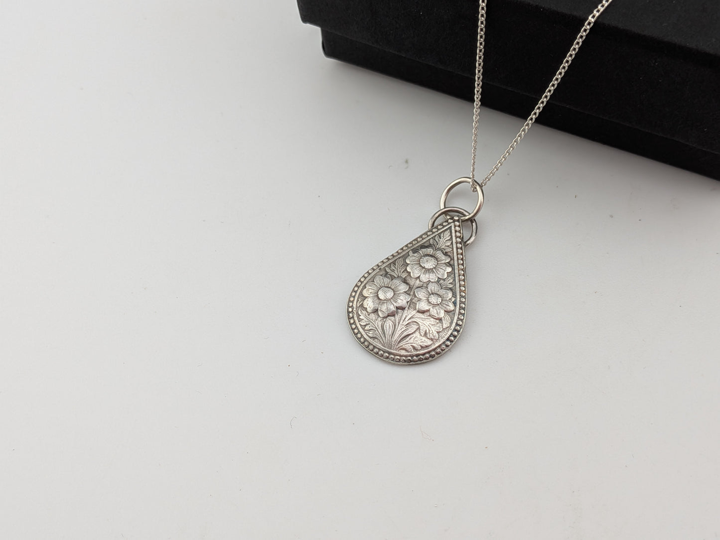 Boho Flower Teardrop Pendant