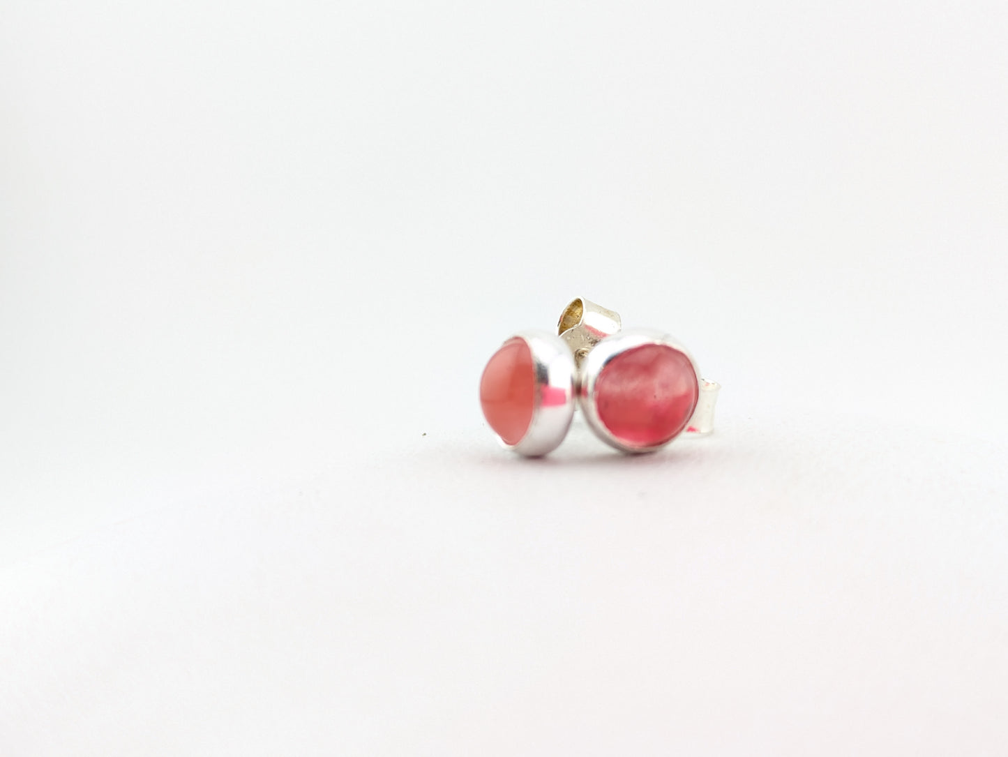 Cherry Quartz Sterling Silver Studs