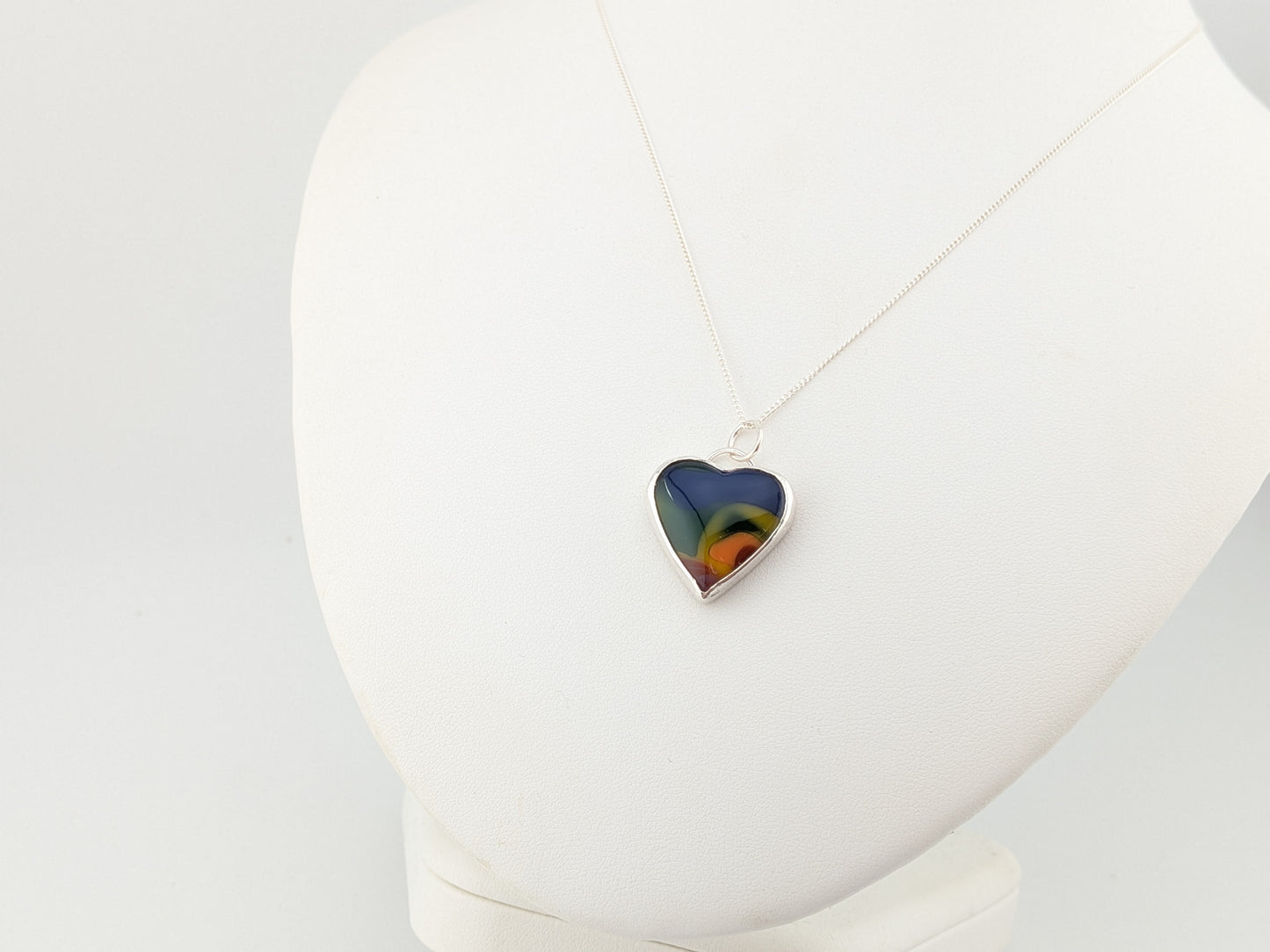 Rainbow Swirl Heart Pendant