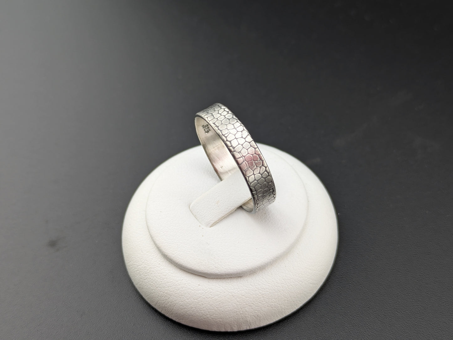 Crocodile Skin Sterling Silver Ring