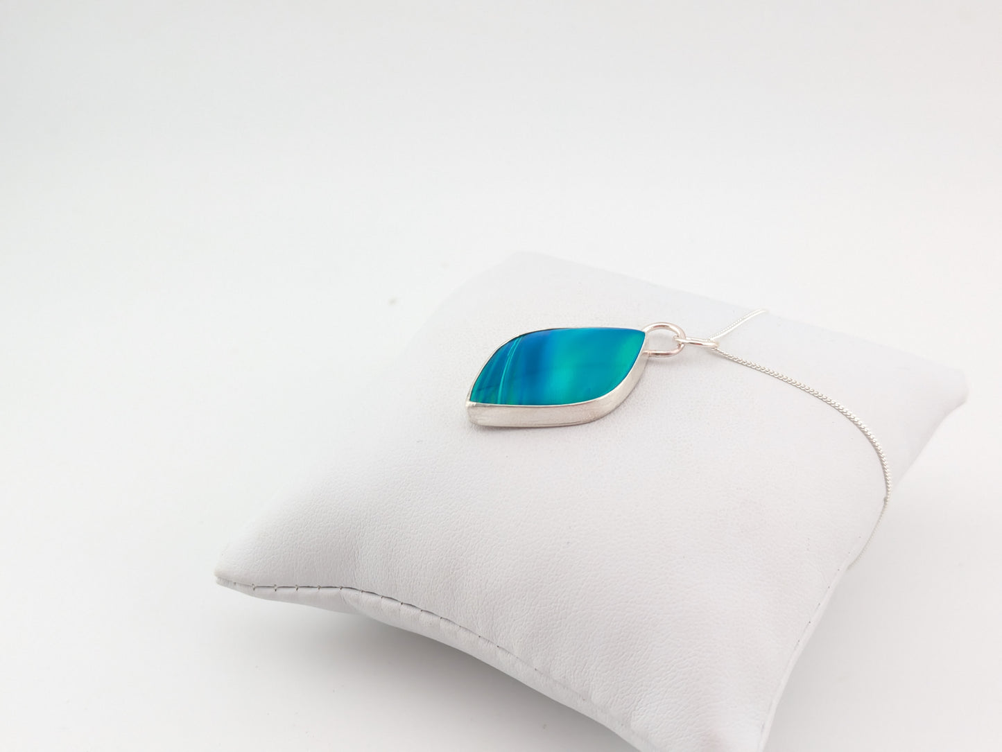 Blue Green Aurora Opal Pendant