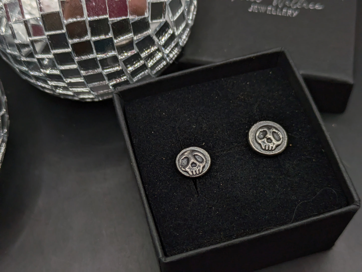 Solid Silver Skull Studs
