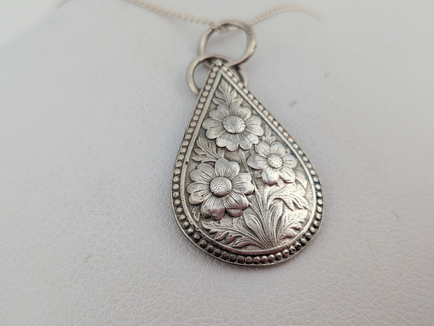 Boho Flower Teardrop Pendant