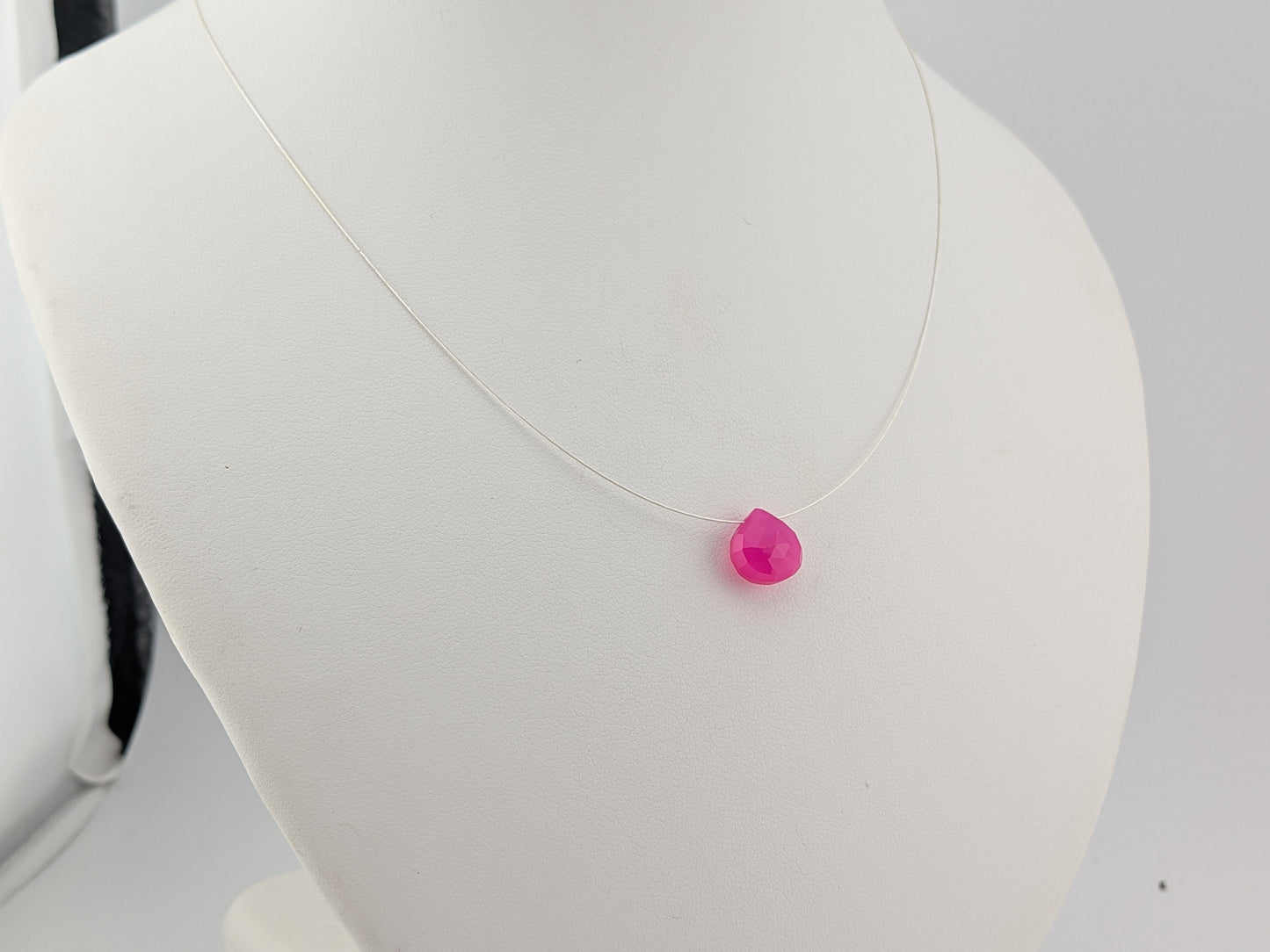 Hot Pink Chalcedony Necklace
