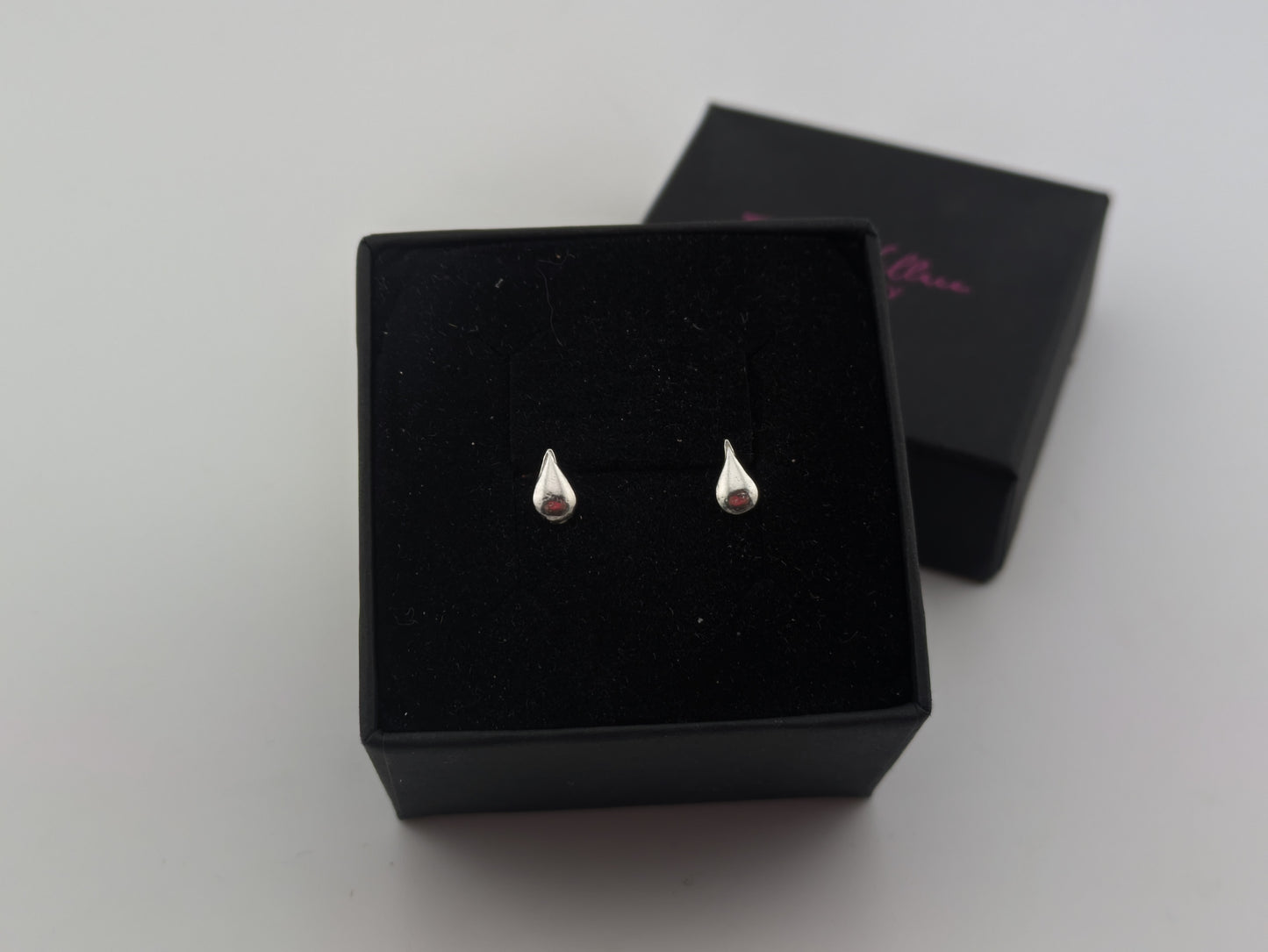 Mini Solid Silver Teardrop Studs