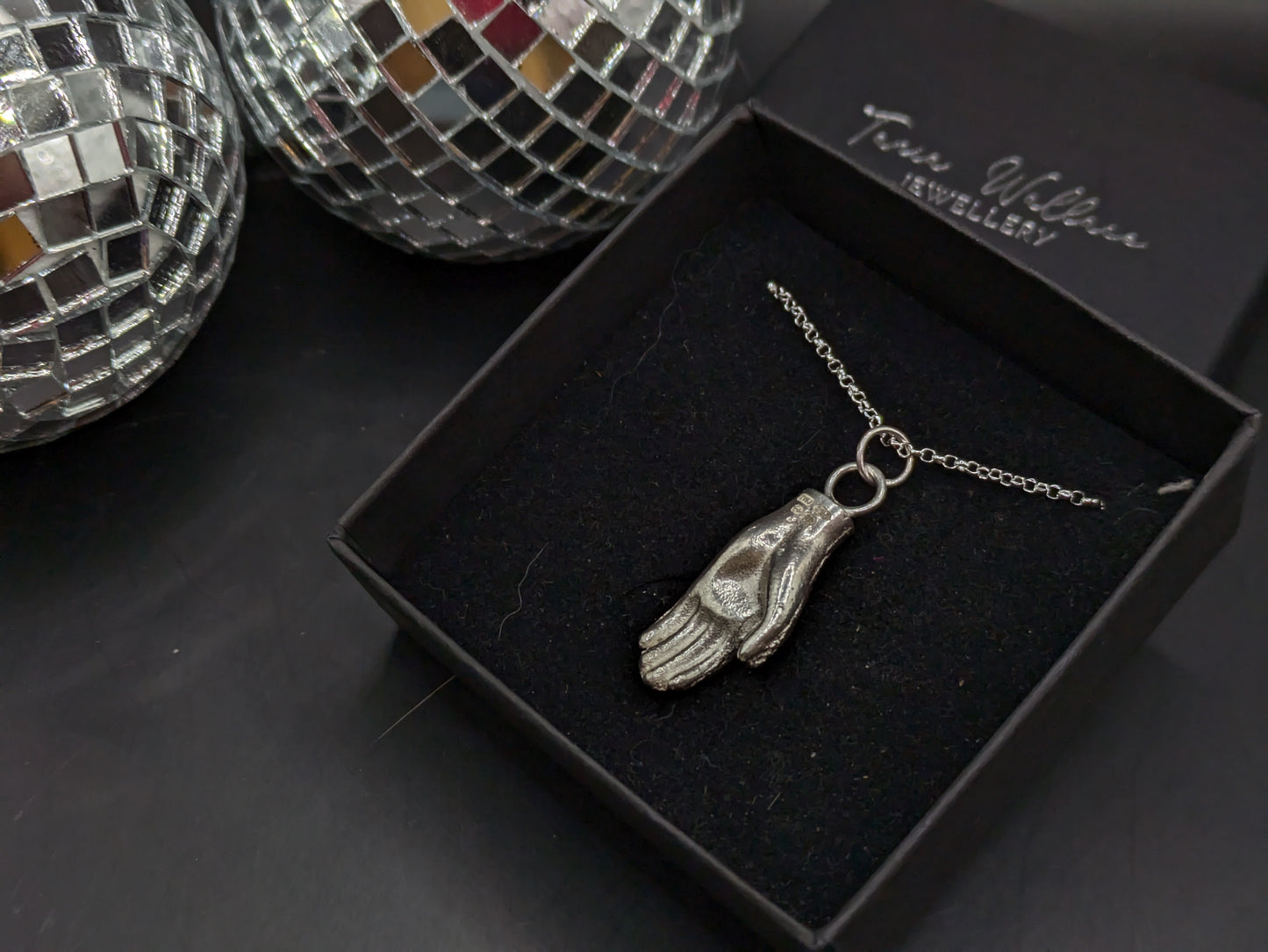 Solid Silver Dolls Hand Pendant