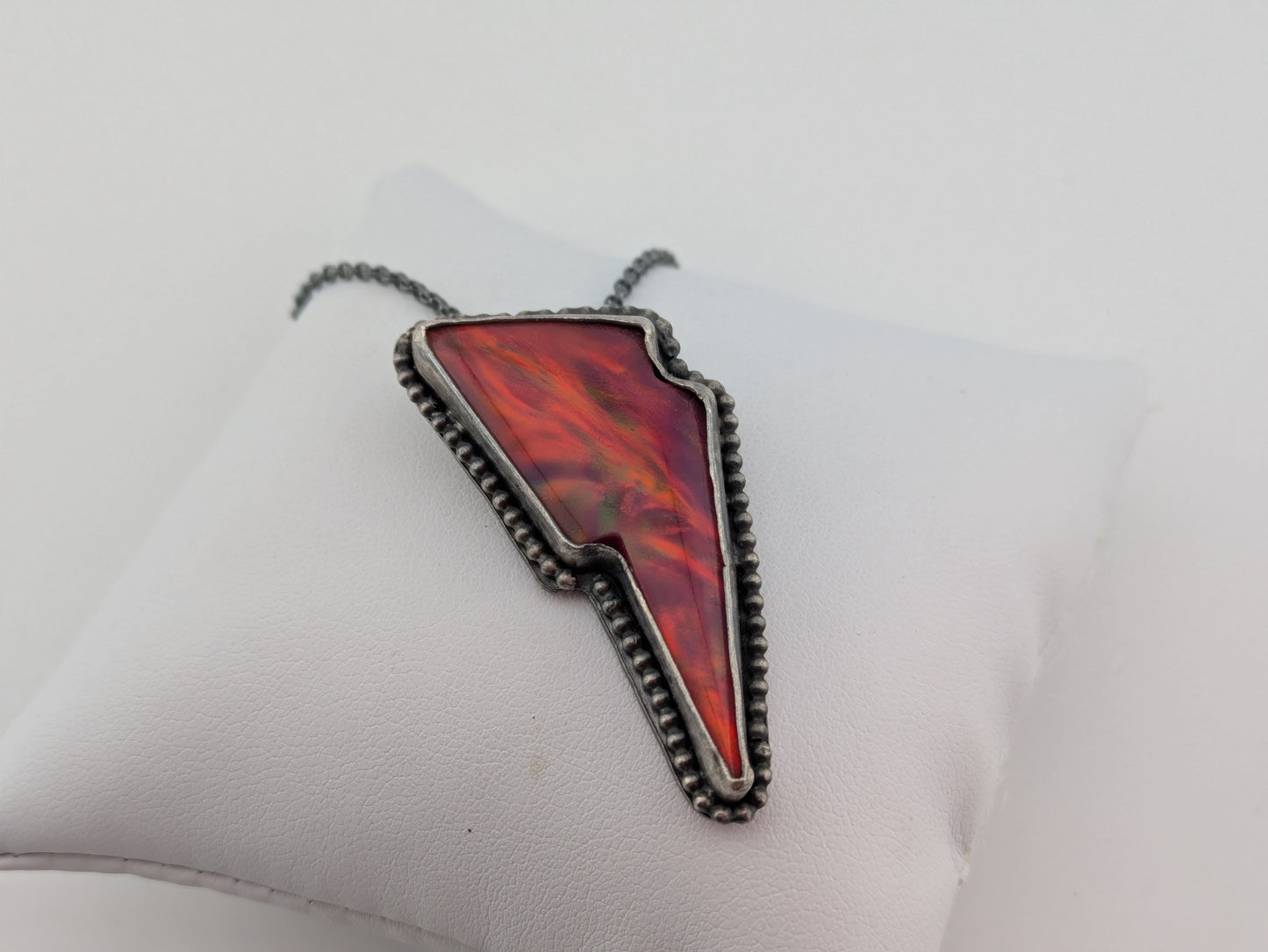 Red Aurora Opal Bolt Pendant