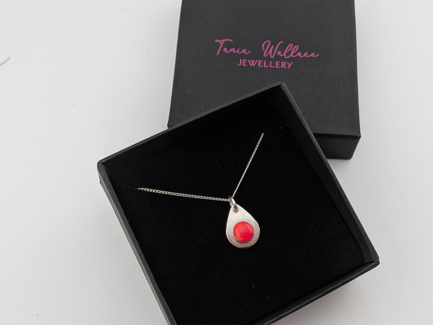 Bright Iridescent Opal Teardrop Pendant