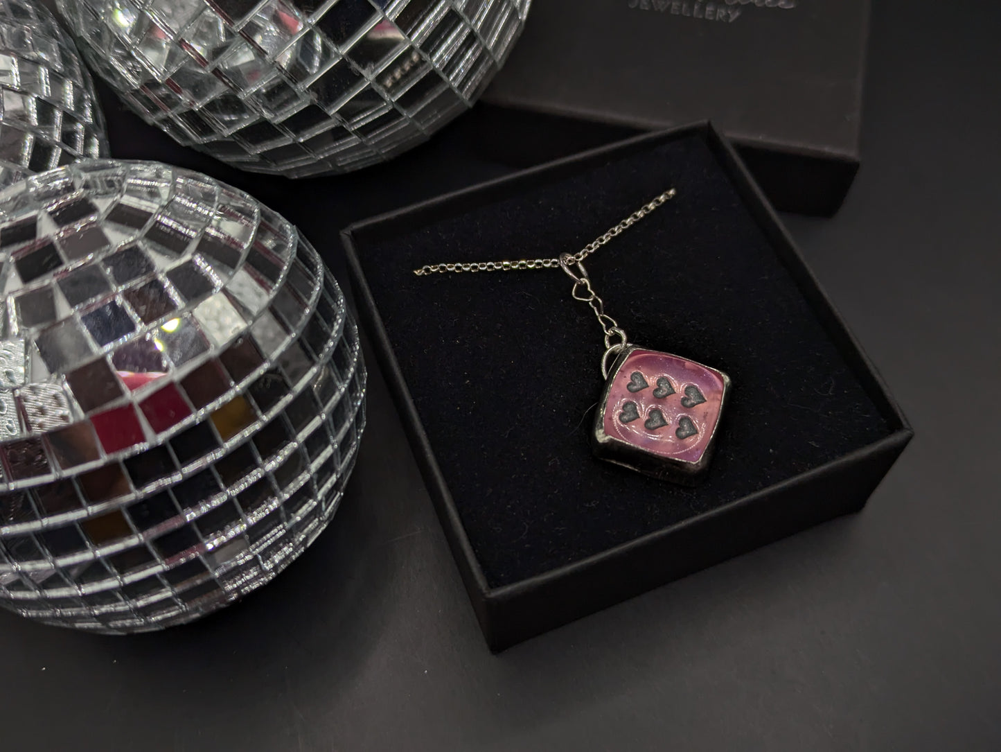 Pink Dice Necklace